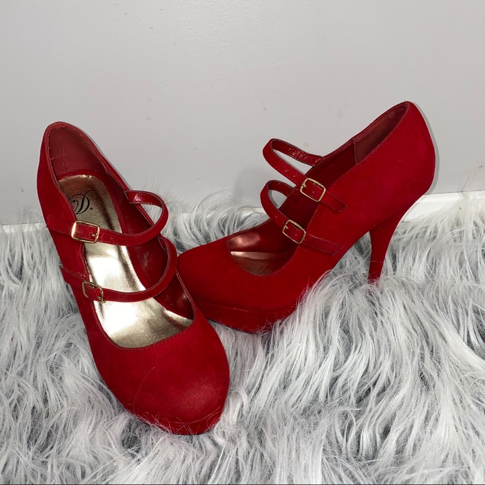 Red Heel with Double Straps